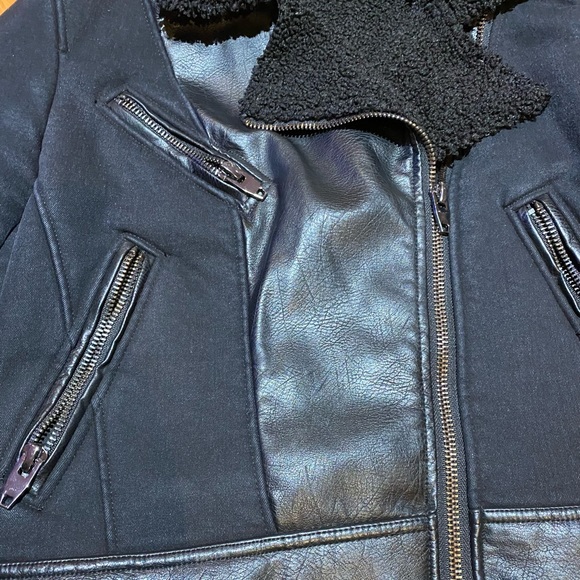 Dex Faux leather & shearling motorcycle jacket - Picture 5 of 6